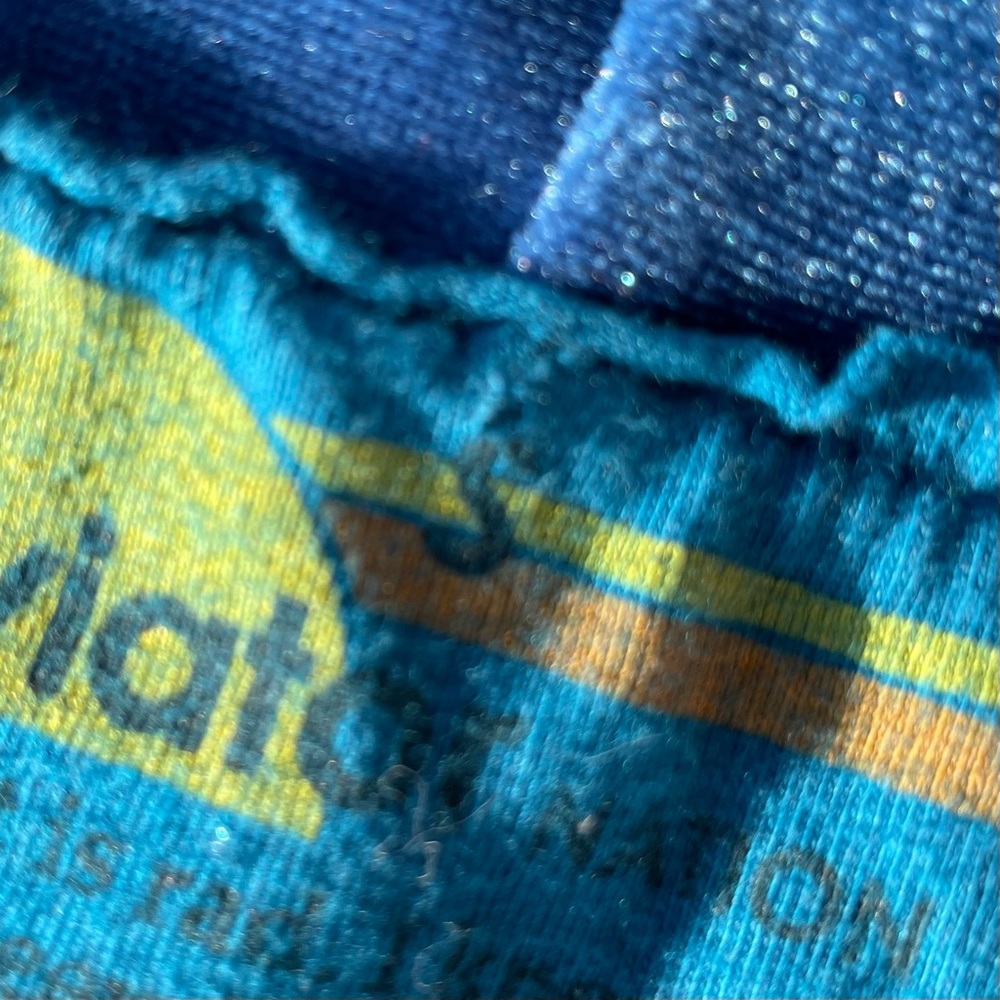 Aviator Nation Turquoise Velvet Full Zip Sweatshirt Hoodie Small Rainbow Stripes - Picture 9 of 13